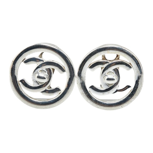Chanel Coco Mark Silver Metal earring - Picture 1 of 5